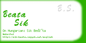 beata sik business card